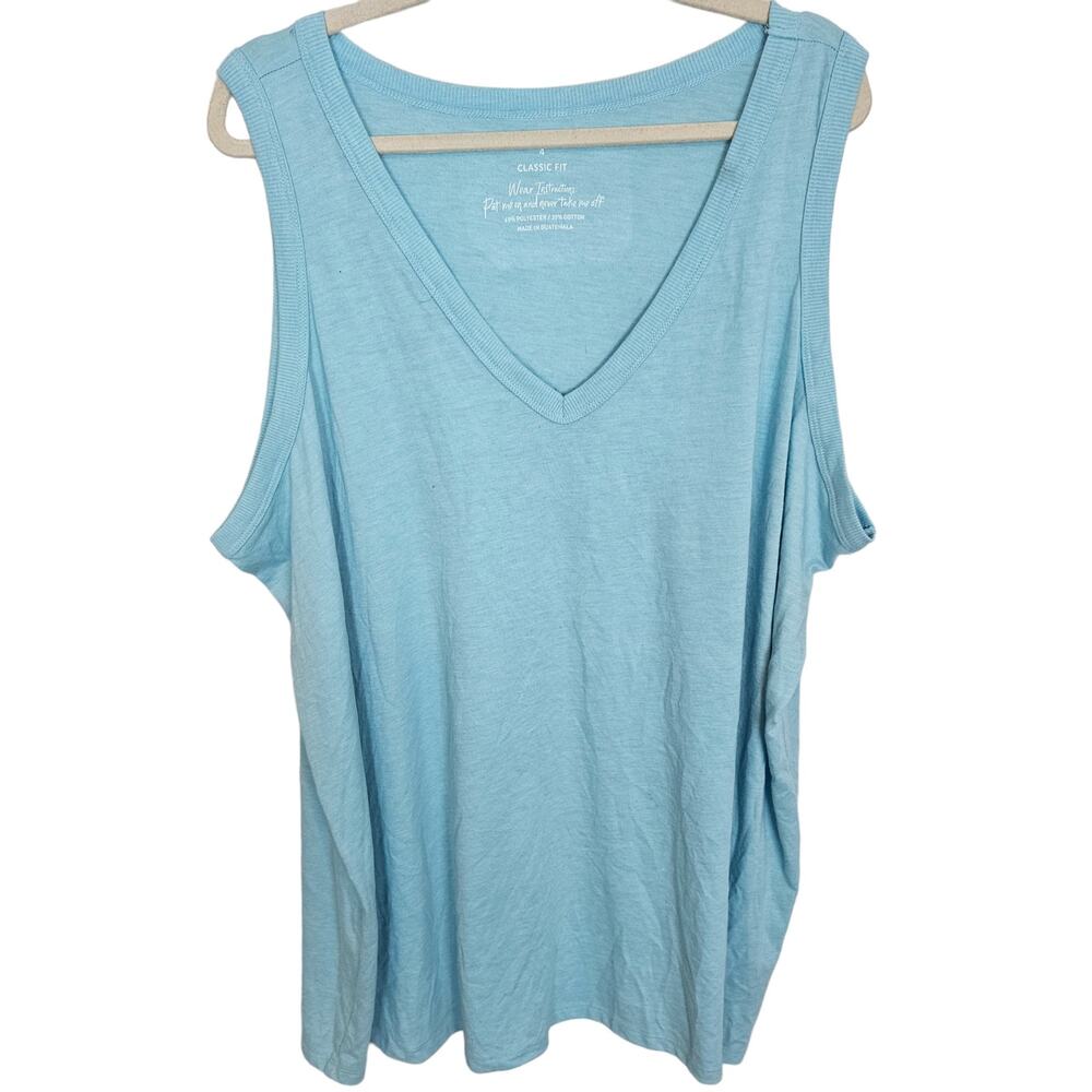 Torrid Tank V Neck Tank Top Women 4X Blue Sleeveless Tank Top Plus Size Top NEW